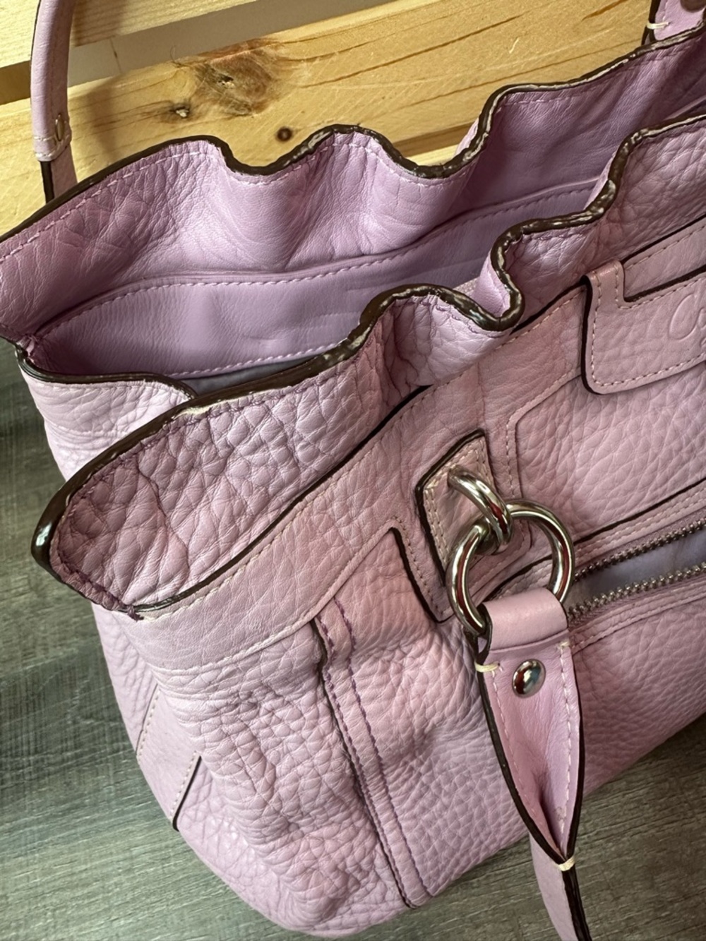 Coach Purple Lilac Leather Penelope Shoulder Bag Purse Style - Picture 6 of 17